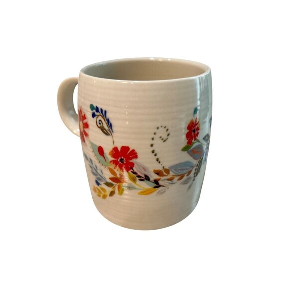 Handmade Floral Ceramic Mug By Paula Hellmann 12 Oz Capacity White With Multicol - Picture 5 of 8